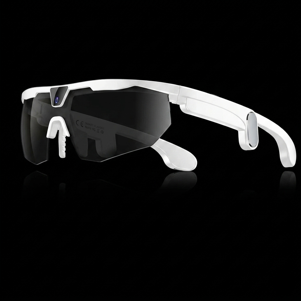 LENSIA Apex gafas inteligentes para ciclismo, colores blanco y negro
